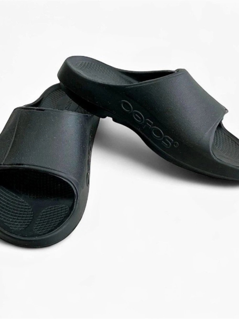 OOFOS OOahh Sport Flex Recovery Slide Sandals Black